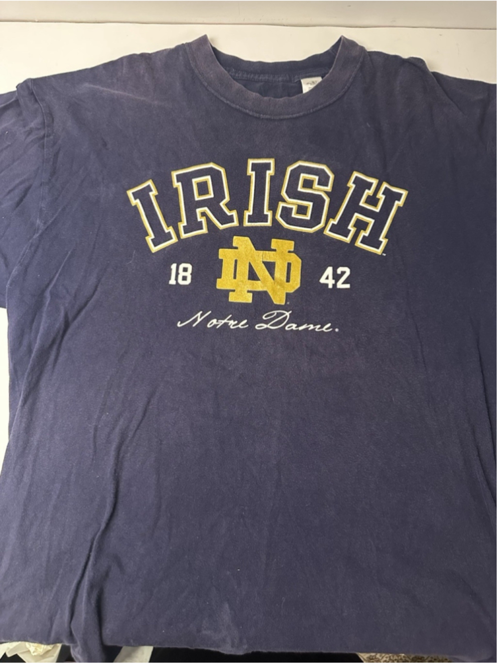 Notre Dame Fighting Irish T Shirt Mens XL Navy Blue NCAA Football Graphic Tee